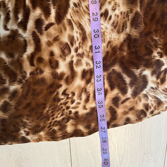 90s vintage maxi leopard print skirt chiffon - Picture 7 of 9